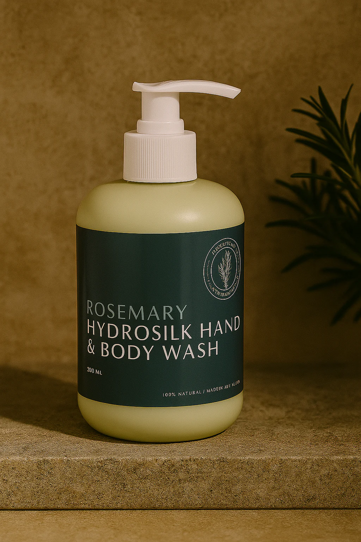 Rosemary HydroSilk Hand & Body Wash – Gentle Nourishing Cleanser - 300ml - NZ Made